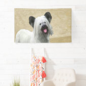 Skye Terrier Painting - Cute Original Dog Art Spandoek (Insitu)