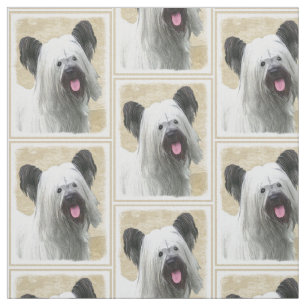 Skye Terrier Painting - Cute Original Dog Art Stof