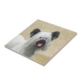 Skye Terrier Painting - Cute Original Dog Art Tegeltje (Zijkant)