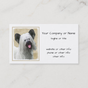 Skye Terrier Painting - Cute Original Dog Art Visitekaartje