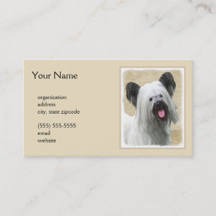 Skye Terrier Painting - Cute Original Dog Art Visitekaartje