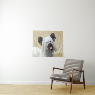 Skye Terrier Painting - Cute Original Dog Art Wandkleed