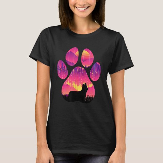 Skye Terrier Paw mama Dad Dog Women Mannen T-shirt (Voorkant)