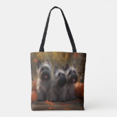 Skye Terrier Pup Autumn Delight Pompoen Tote Bag (Achterkant)