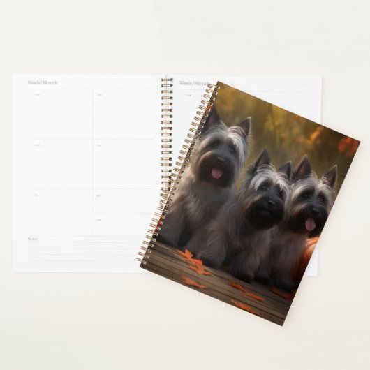 Skye Terrier Pup Autumn Delight Pumpkin Planner (Display)