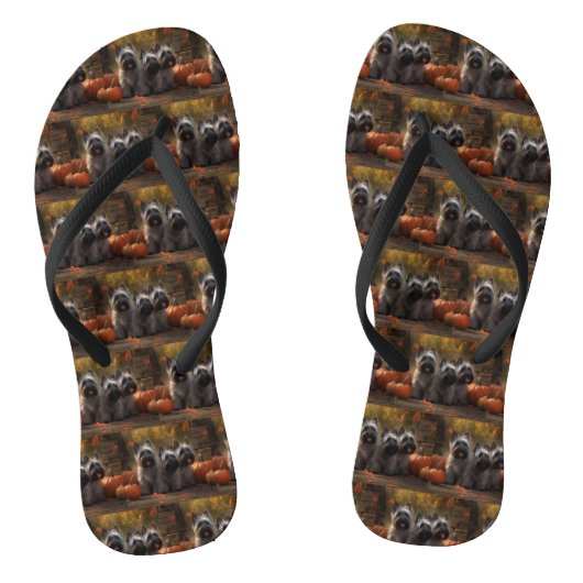 Skye Terrier Pup Autumn Delight Pumpkin Teenslippers (Voetbed)