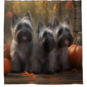 Skye Terrier Puppy Herfst Delight Pompoen Douchegordijn (Voorkant)