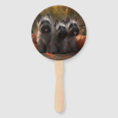 Skye Terrier Puppy Herfst Delight Pompoen Handwaaier (Achterkant)