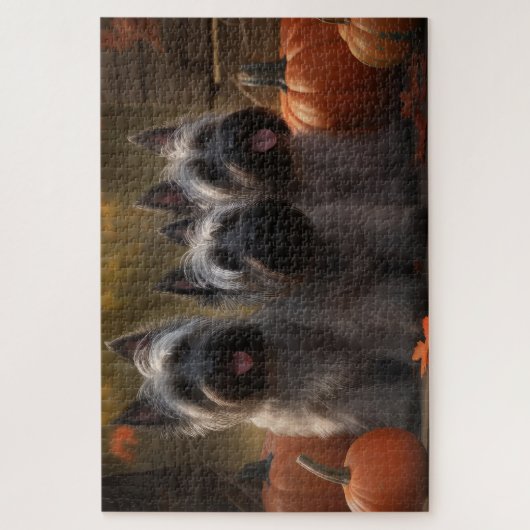 Skye Terrier Puppy Herfst Delight Pompoen Legpuzzel (Verticaal)