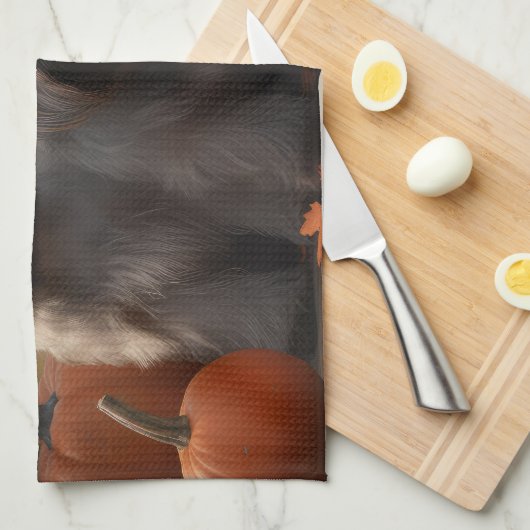 Skye Terrier Puppy Herfst Delight Pompoen Theedoek (Quarter Fold)