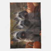 Skye Terrier Puppy Herfst Delight Pompoen Theedoek (Verticaal)