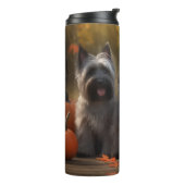 Skye Terrier Puppy Herfst Delight Pompoen Thermosbeker (Gedraaid links)