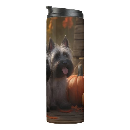 Skye Terrier Puppy Herfst Delight Pompoen Thermosbeker (Geroteerd rechts)