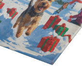 Skye Terrier Rent in de Sneeuw met Kerstmuts Snijplank (Hoek)