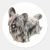 Skye Terrier Ronde Sticker (Voorkant)