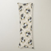 Skye Terrier Schilderen Zilver Grijs Originele Hon Lichaamskussen (Voorkant Verticaal)