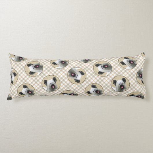 Skye Terrier Schilderen Zilver Grijs Originele Hon Lichaamskussen (Voorkant)