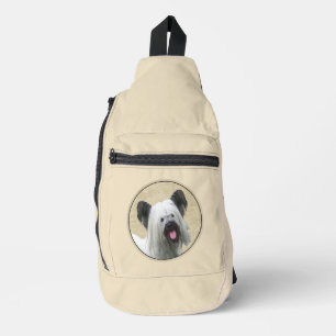 Skye Terrier Schilderen Zilver Grijs Originele Hon Sling Bag