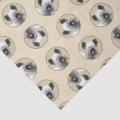 Skye Terrier Schilderen Zilver Grijs Originele Hon Tissuepapier (Detail)