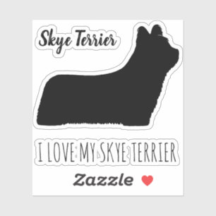Skye Terrier Silhouette Hondenras Vinyl Sticker