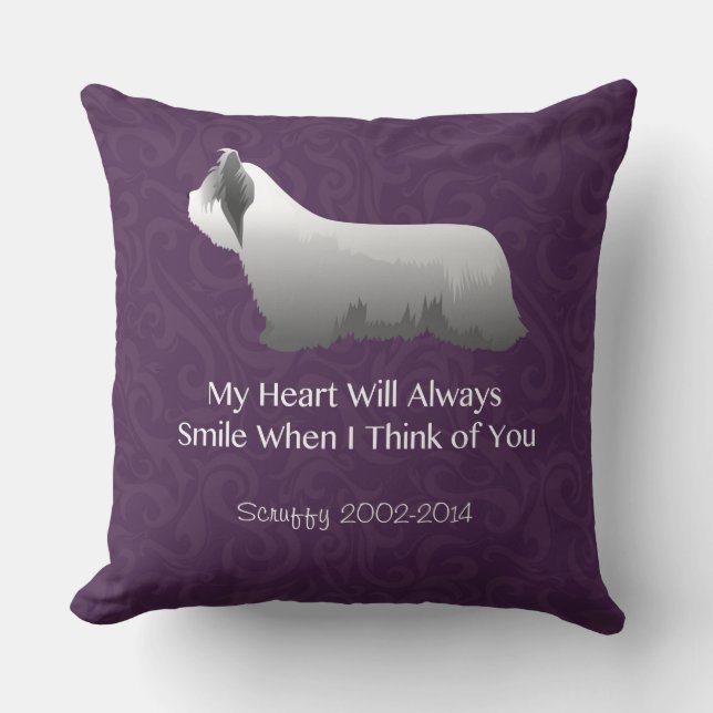 Skye Terrier Thinking of You Design Kussen (Voorkant)