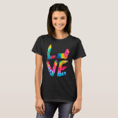 Skye Terrier Tie Dye Love Hond Mam Pa T-shirt (Voorkant volledig)