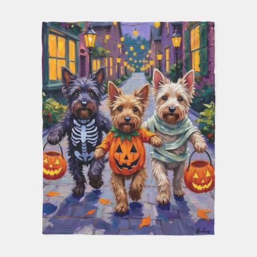 Skye Terrier Trick-or-Treating Halloween Costumes Fleece Deken (Voorkant)