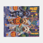 Skye Terrier Trick-or-Treating Halloween Costumes Fleece Deken (Voorkant (Horizontaal))