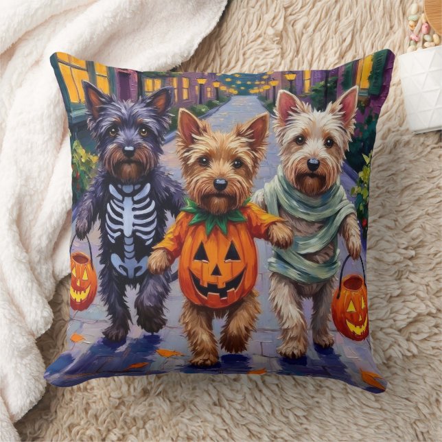 Skye Terrier Trick-or-Treating Halloween Costumes Kussen (Deken)