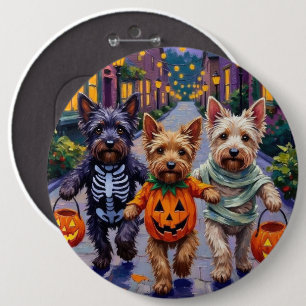 Skye Terrier Trick-or-Treating Halloween Kostuums Ronde Button 6,0 Cm