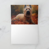 Skye Terrier tussen Herfstbladeren Fall Inspireert Kaart (Binnen)