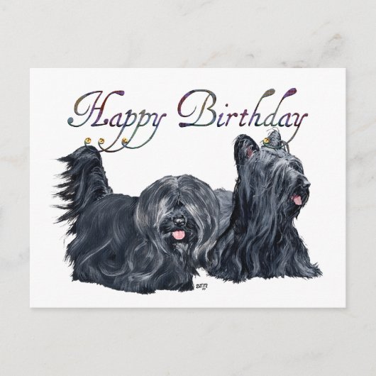 Skye Terrier Verjaardagskaarten Briefkaart (Voorkant)