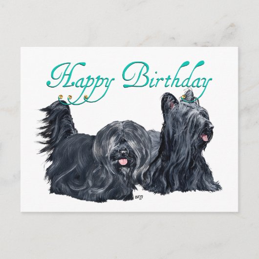 Skye Terrier Verjaardagskaarten Briefkaart (Voorkant)