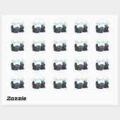 Skye Terrier Verjaardagskaarten Ronde Sticker (Vel)