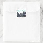 Skye Terrier Verjaardagskaarten Ronde Sticker (Tas)