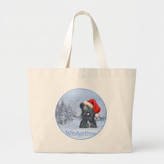 Skye Terrier Wintertime Grote Tote Bag (Voorkant)