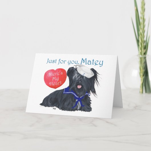 Skye Terrier Zeiler Valentine Feestdagen Kaart (Voorkant)
