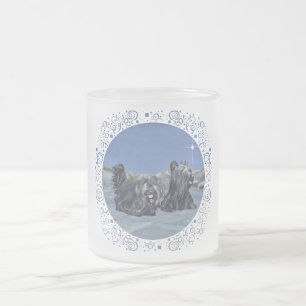 SKYE Terriërs op een winteravond Matglas Koffiemok
