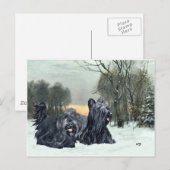 Skye Terriers Snowy Sunset Briefkaart (Voorkant / Achterkant)