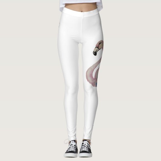 Skye Uitzicht Flamingo All-Over-Print Leggings (Voorkant)