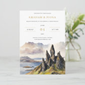Skye Watercolor Invitation Kaart (Staand voorkant)