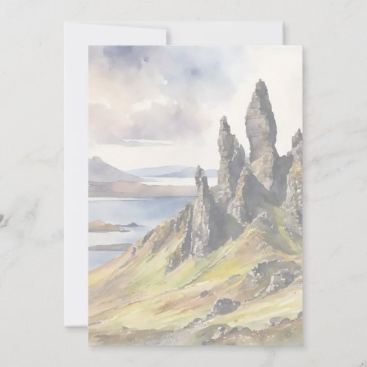 Skye Watercolor Invitation Kaart (Achterkant)