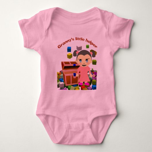Skye's onbeperkte "Granny's kleine helpermeisje" Romper (Voorkant)