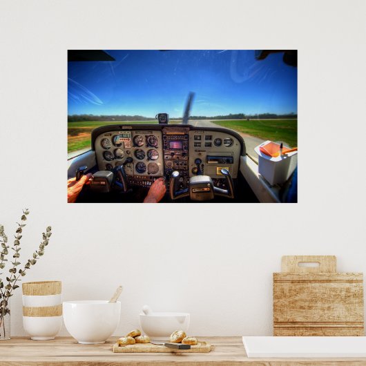 Skyhawk Cockpit in HDR. Poster (Keuken)