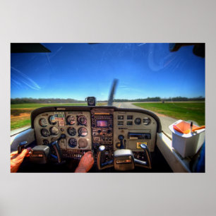 Skyhawk Cockpit in HDR. Poster
