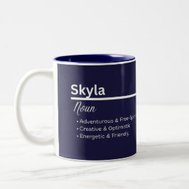 Skyla Gepersonaliseerde Naam Koffiemok Tweekleurige Koffiemok
