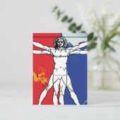 Skylab 2 Vitruvian Man Missie Patch Logo Briefkaart (Staand voorkant)