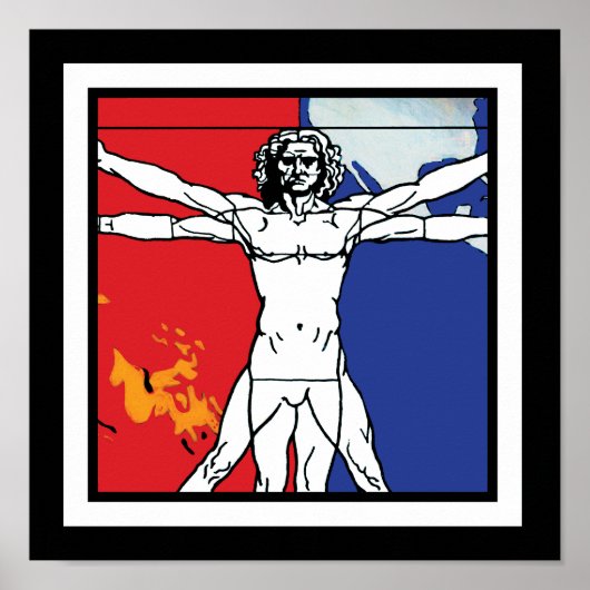 Skylab 2 Vitruvian Man Missie Patch Logo Poster (Voorkant)