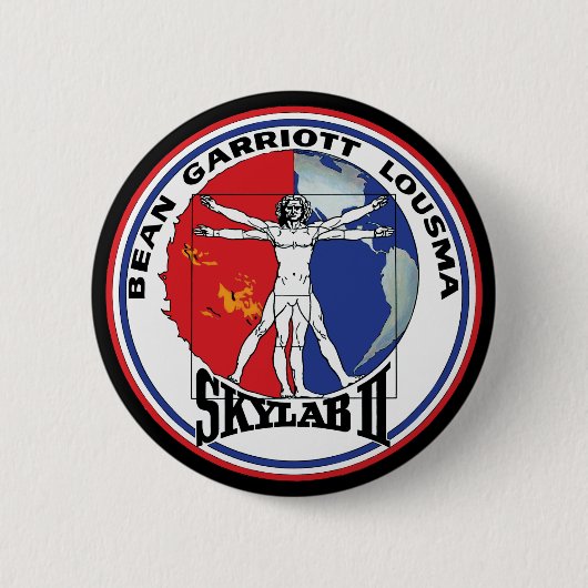 Skylab 2 Vitruvian Man Missie Patch Logo Ronde Button 5,7 Cm (Voorkant)