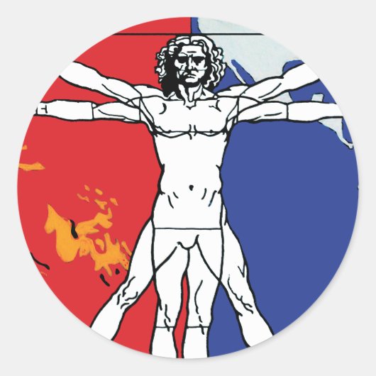 Skylab 2 Vitruvian Man Missie Patch Logo Ronde Sticker (Voorkant)